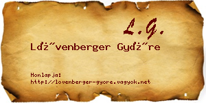 Lövenberger Györe névjegykártya
